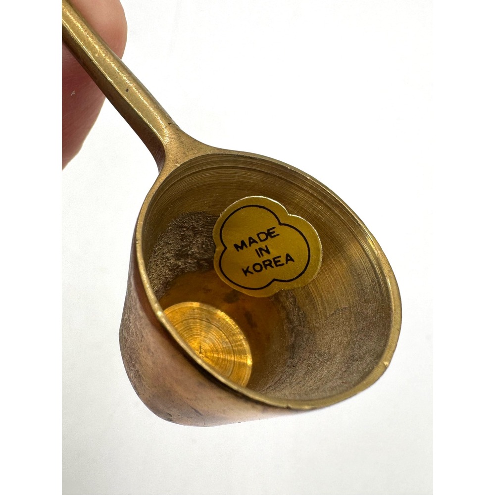 Vintage Solid Brass Heart Handle Measuring Spoon Long Coffee Scoop Made in Korea - Picture 3 of 6